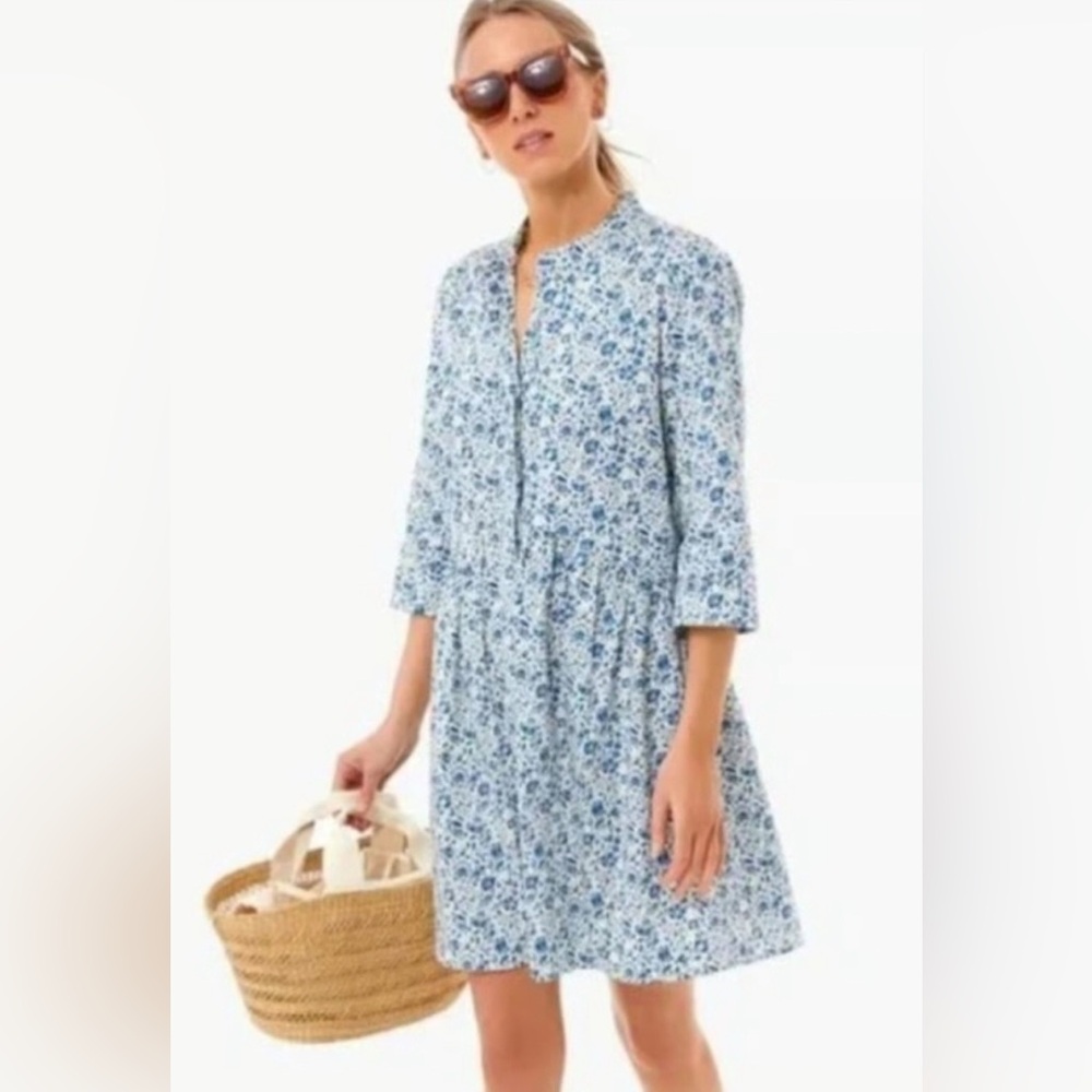 Tuckernuck White and Blue Patterned Mini Dress